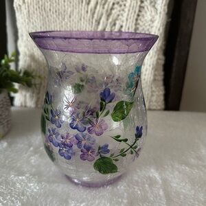 Floral Hand Painted Glass Vase